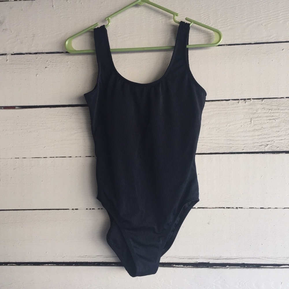 Simple Black One-Piece Bathing Suit